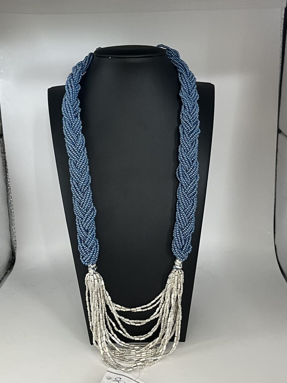 Aid Through Trade Nepal Braided Hema Necklace Twilight Silver